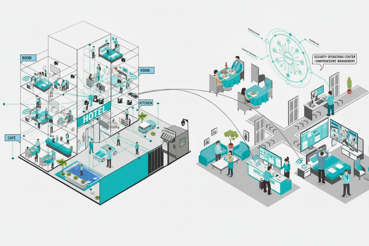CCTV for hospitality solutions illustration